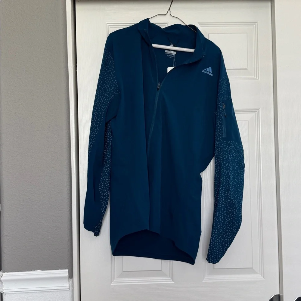 NWT adidas Energy Running ClimaStorm Jacket - Teal Blue - Size large - Picture 2 of 7